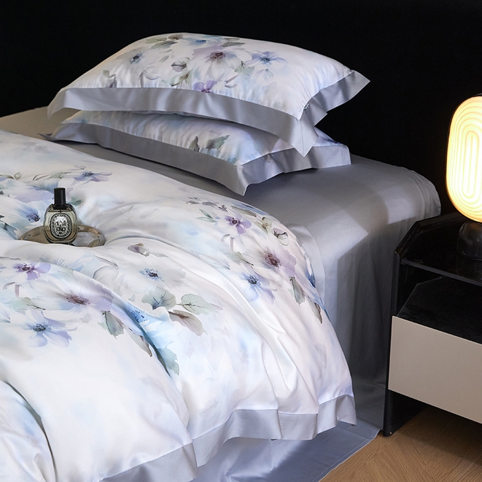 91家纺网 家纺一手货源 找家纺 禾时 2025新款60S兰精天丝印花四件套 温岚