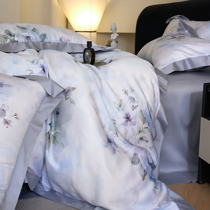 91家纺网 家纺一手货源 找家纺 禾时 2025新款60S兰精天丝印花四件套 温岚