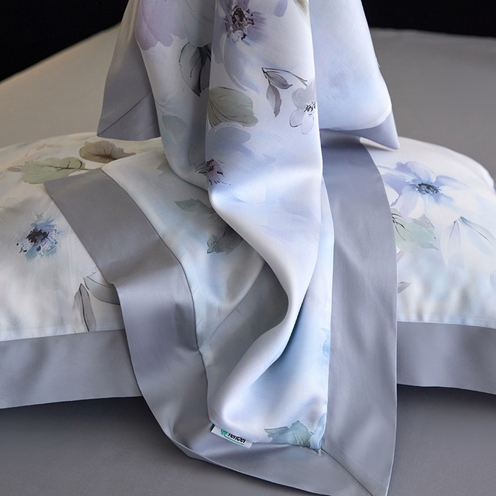 91家纺网 家纺一手货源 找家纺 禾时 2025新款60S兰精天丝印花四件套 温岚