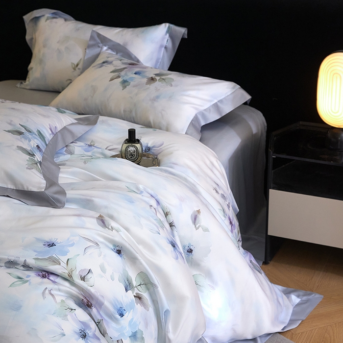 91家纺网 家纺一手货源 找家纺 禾时 2025新款60S兰精天丝印花四件套 温岚