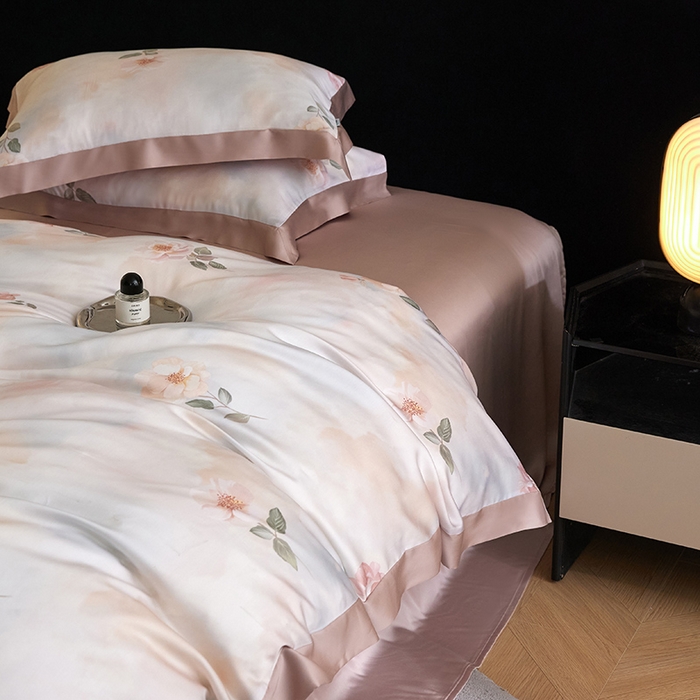 91家纺网 家纺一手货源 找家纺 禾时 2025新款60S兰精天丝印花四件套 安然