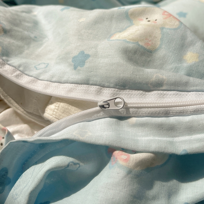 91家纺网 家纺一手货源 找家纺 （总）蜜宿 2025新款卡通全棉A类双层纱四件套