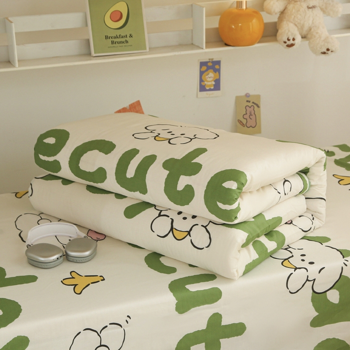 91家纺网 家纺一手货源 找家纺 拔萃 2025新款0.9米床1.2米床纯棉全棉学生宿舍床单款三件套六件套 萌宝儿