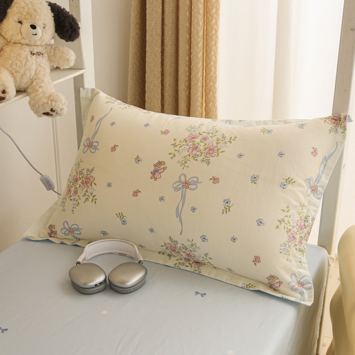 91家纺网 家纺一手货源 找家纺 拔萃 2025新款0.9米床1.2米床纯棉全棉学生宿舍床单款三件套六件套 幽幽花间兔