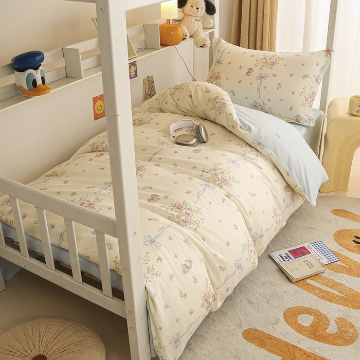 91家纺网 家纺一手货源 找家纺 拔萃 2025新款0.9米床1.2米床纯棉全棉学生宿舍床单款三件套六件套 幽幽花间兔