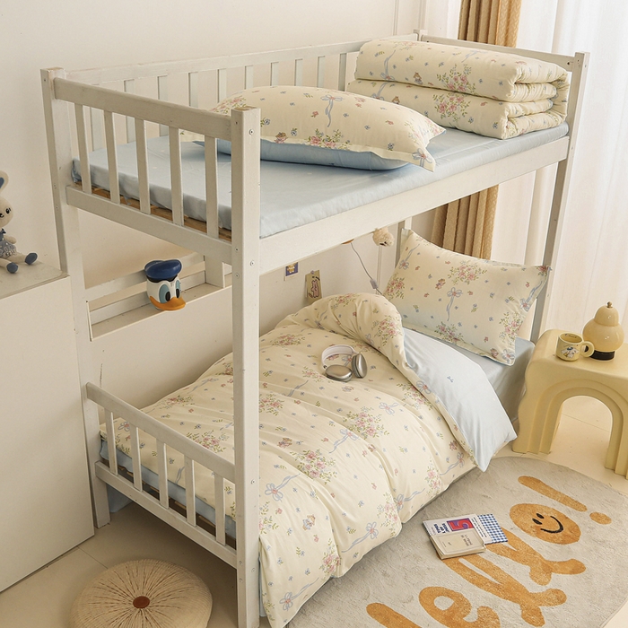 91家纺网 家纺一手货源 找家纺 拔萃 2025新款0.9米床1.2米床纯棉全棉学生宿舍床单款三件套六件套 幽幽花间兔