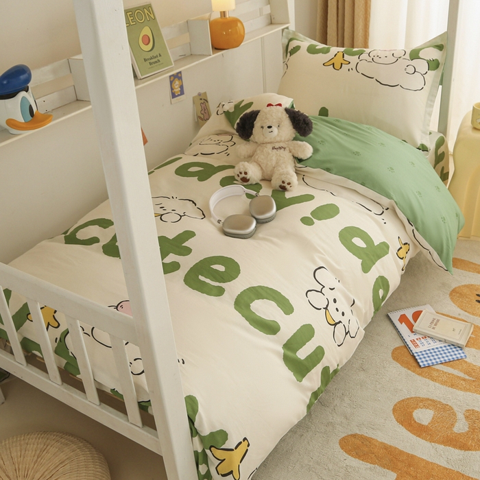 91家纺网 家纺一手货源 找家纺 拔萃 2025新款0.9米床1.2米床纯棉全棉学生宿舍床单款三件套六件套 萌宝儿