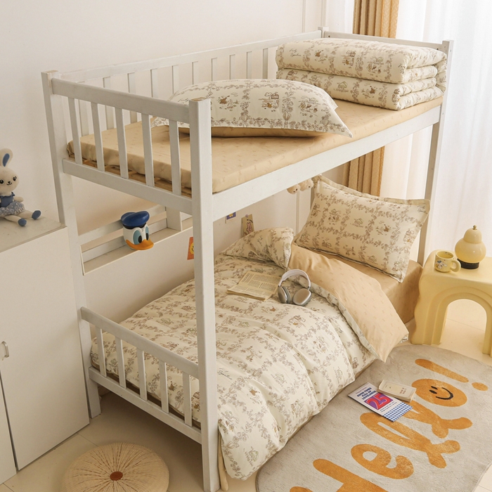 91家纺网 家纺一手货源 找家纺 拔萃 2025新款0.9米床1.2米床纯棉全棉学生宿舍床单款三件套六件套 乡村小筑