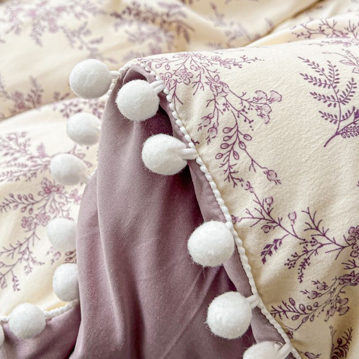 91家纺网 家纺一手货源 找家纺 （总）朵朵家纺 2025新款球球款云感四件套水洗棉简约风小碎花单品单被套（可定制尺寸 ）