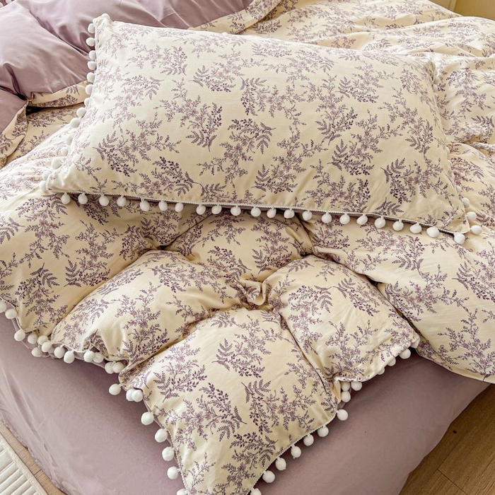 91家纺网 家纺一手货源 找家纺 （总）朵朵家纺 2025新款球球款云感四件套水洗棉简约风小碎花单品单被套（可定制尺寸 ）