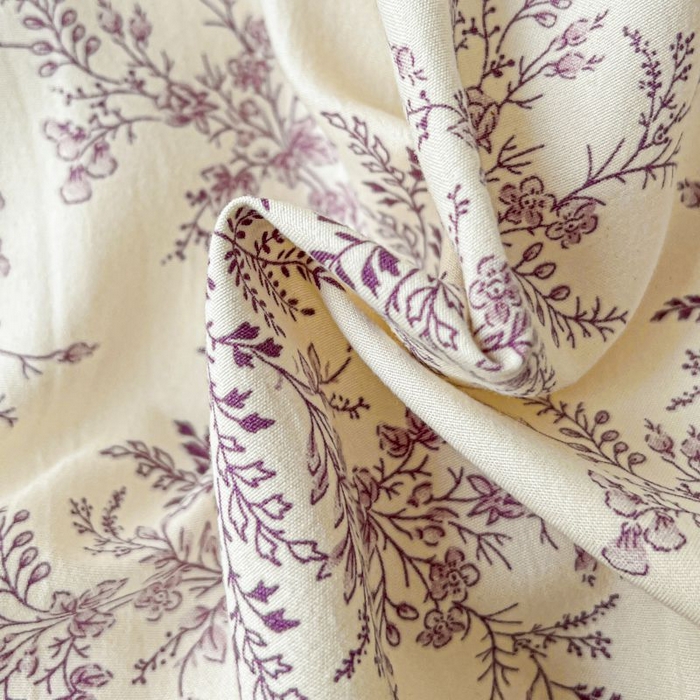 91家纺网 家纺一手货源 找家纺 朵朵家纺 2025新款球球款云感四件套水洗棉简约风小碎花被套三件套（可定制尺寸 ） 紫颜