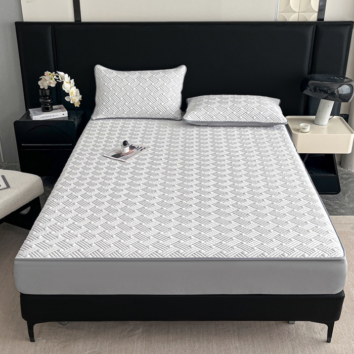 91家纺网 家纺一手货源 找家纺 欧邦 2025新款加厚PE中分子凉感豆豆软席-极简系列 床笠款-极简-灰