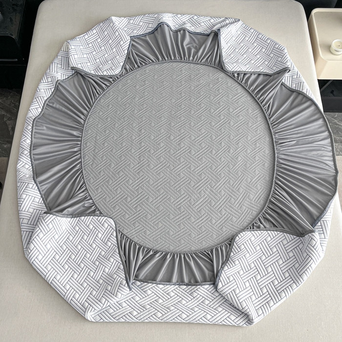 91家纺网 家纺一手货源 找家纺 欧邦 2025新款加厚PE中分子凉感豆豆软席-极简系列 床笠款-极简-灰