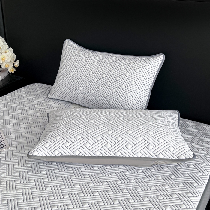 91家纺网 家纺一手货源 找家纺 欧邦 2025新款加厚PE中分子凉感豆豆软席-极简系列 床笠款-极简-灰