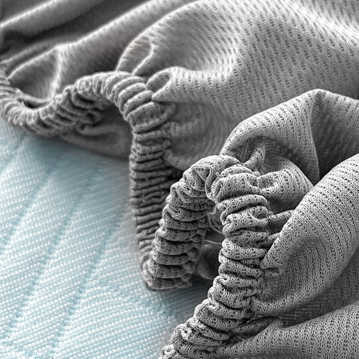 91家纺网 家纺一手货源 找家纺 欧邦 2025新款加厚PE中分子凉感豆豆软席-极简系列 床笠款-极简-蓝