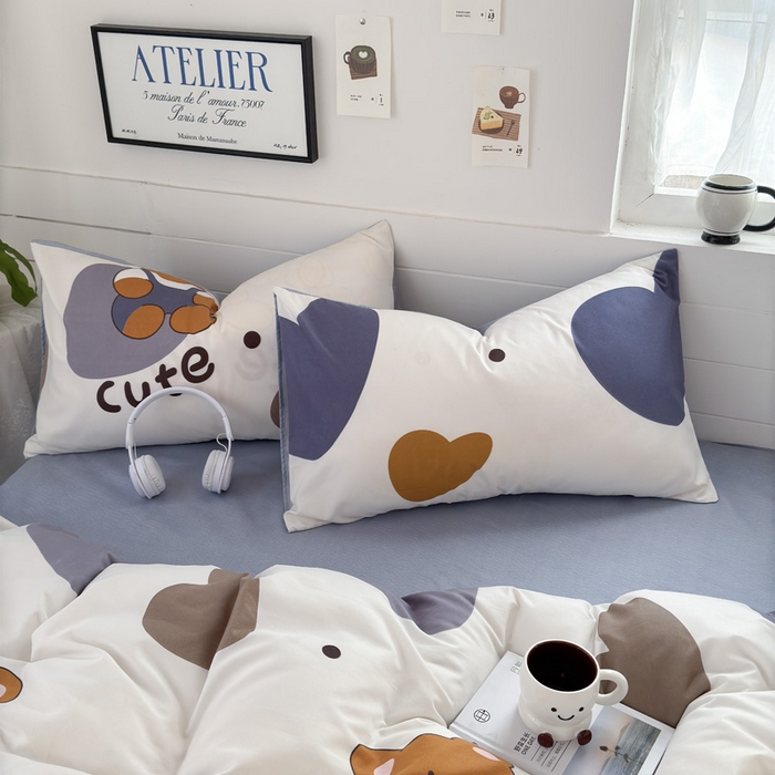 91家纺网 家纺一手货源 找家纺 可可家纺 2025新款印花卡通芦荟棉被套亲肤被罩单件小清新 萌宝小熊