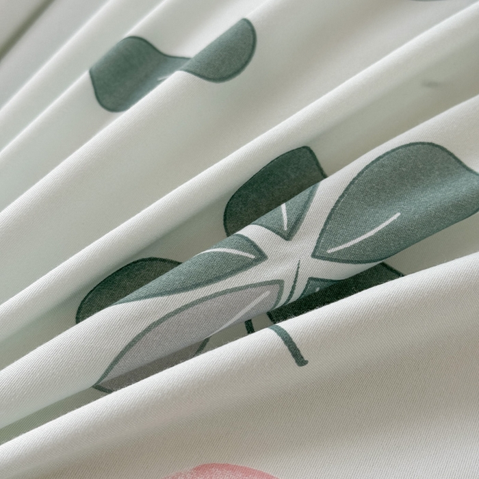 91家纺网 家纺一手货源 找家纺 可可家纺 2025新款印花卡通芦荟棉被套亲肤被罩单件小清新 花园女孩