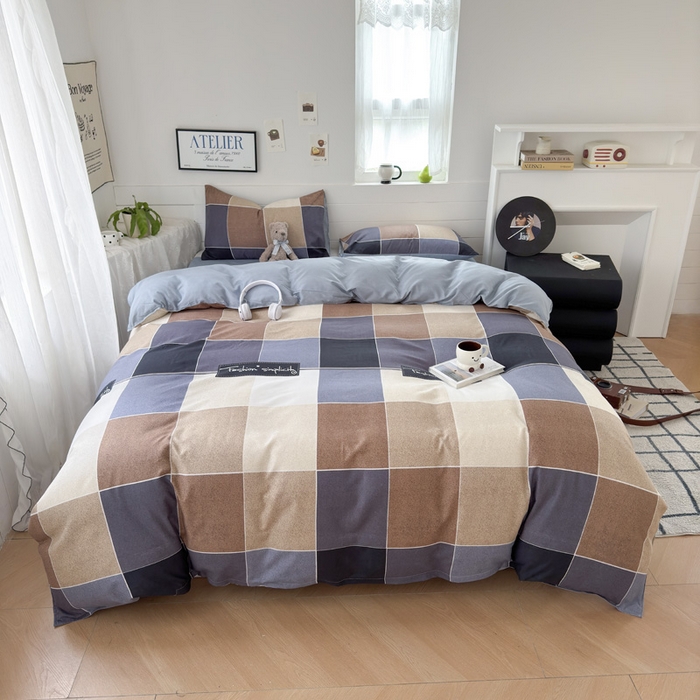 91家纺网 家纺一手货源 找家纺 可可家纺 2025新款印花卡通芦荟棉被套亲肤被罩单件小清新 绅士格调