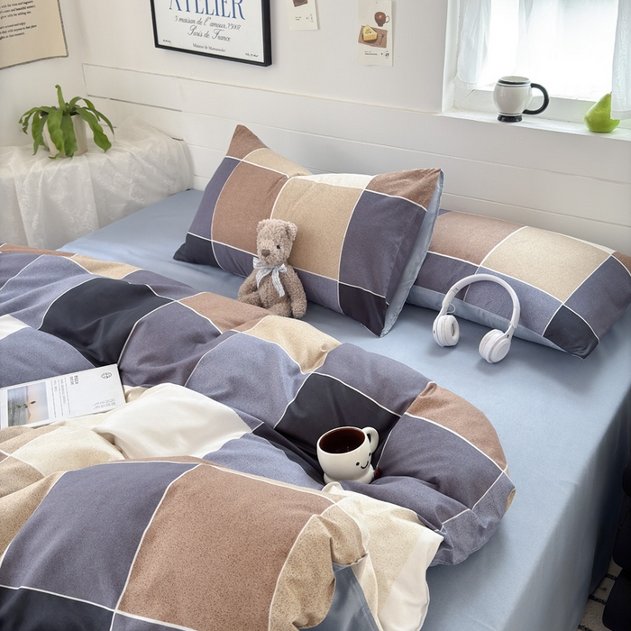 91家纺网 家纺一手货源 找家纺 可可家纺 2025新款印花卡通芦荟棉被套亲肤被罩单件小清新 绅士格调