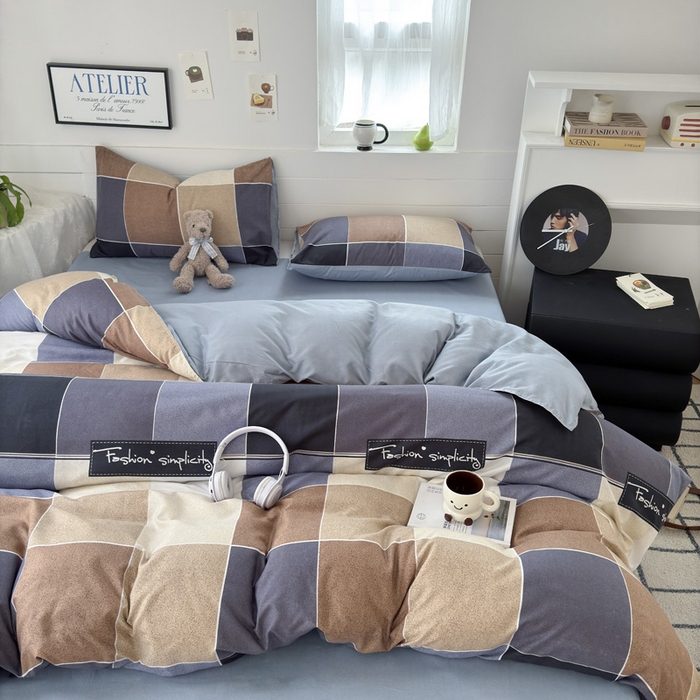 91家纺网 家纺一手货源 找家纺 可可家纺 2025新款印花卡通芦荟棉被套亲肤被罩单件小清新 绅士格调