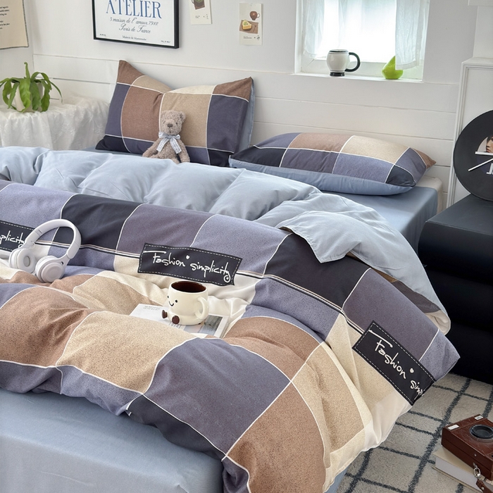 91家纺网 家纺一手货源 找家纺 可可家纺 2025新款印花卡通芦荟棉被套亲肤被罩单件小清新 绅士格调