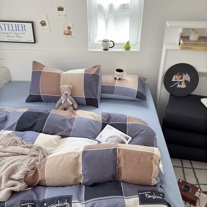 91家纺网 家纺一手货源 找家纺 可可家纺 2025新款印花卡通芦荟棉被套亲肤被罩单件小清新 绅士格调