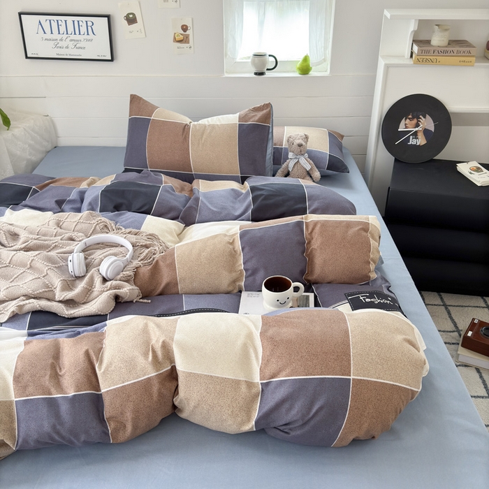 91家纺网 家纺一手货源 找家纺 可可家纺 2025新款印花卡通芦荟棉被套亲肤被罩单件小清新 绅士格调