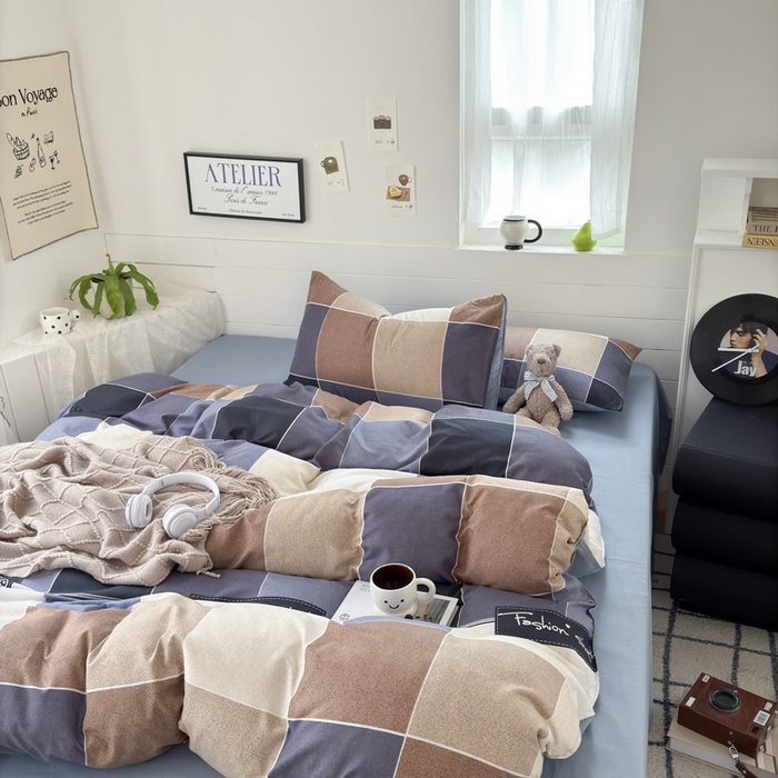 91家纺网 家纺一手货源 找家纺 可可家纺 2025新款印花卡通芦荟棉被套亲肤被罩单件小清新 绅士格调