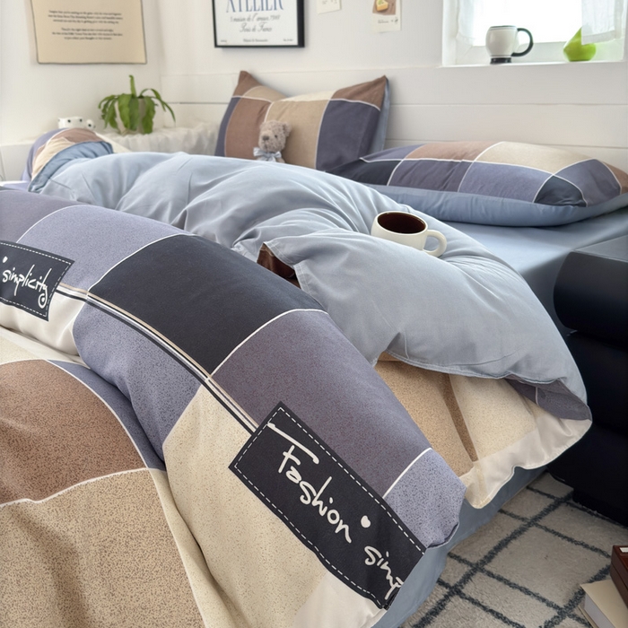 91家纺网 家纺一手货源 找家纺 可可家纺 2025新款印花卡通芦荟棉被套亲肤被罩单件小清新 绅士格调