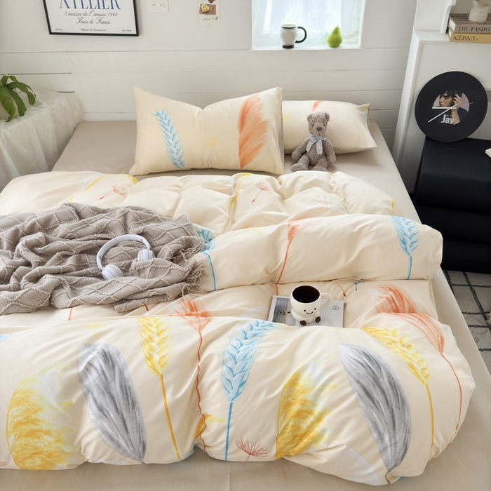 91家纺网 家纺一手货源 找家纺 可可家纺 2025新款印花卡通芦荟棉被套亲肤被罩单件小清新 丰收季节