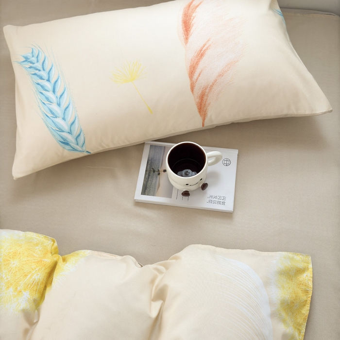 91家纺网 家纺一手货源 找家纺 可可家纺 2025新款印花卡通芦荟棉被套亲肤被罩单件小清新 丰收季节