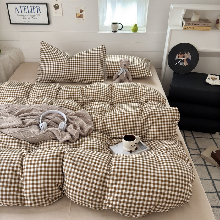 91家纺网 家纺一手货源 找家纺 可可家纺 2025新款印花卡通芦荟棉被套亲肤被罩单件小清新 驼小格