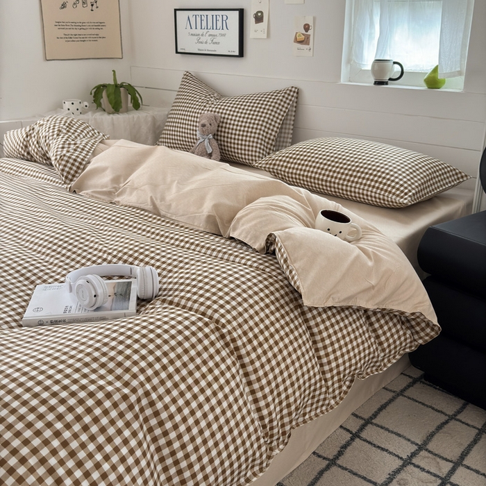 91家纺网 家纺一手货源 找家纺 可可家纺 2025新款印花卡通芦荟棉被套亲肤被罩单件小清新 驼小格