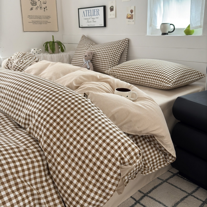 91家纺网 家纺一手货源 找家纺 可可家纺 2025新款印花卡通芦荟棉被套亲肤被罩单件小清新 驼小格