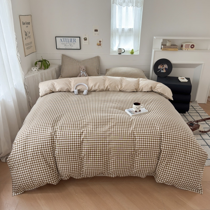 可可家纺 2025新款印花卡通芦荟棉被套亲肤被罩单件小清新 驼小格