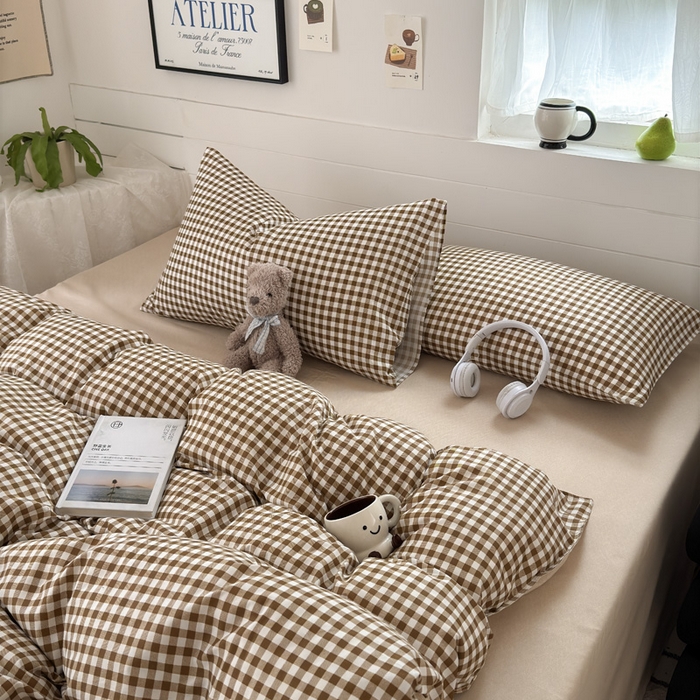 91家纺网 家纺一手货源 找家纺 可可家纺 2025新款印花卡通芦荟棉被套亲肤被罩单件小清新 驼小格