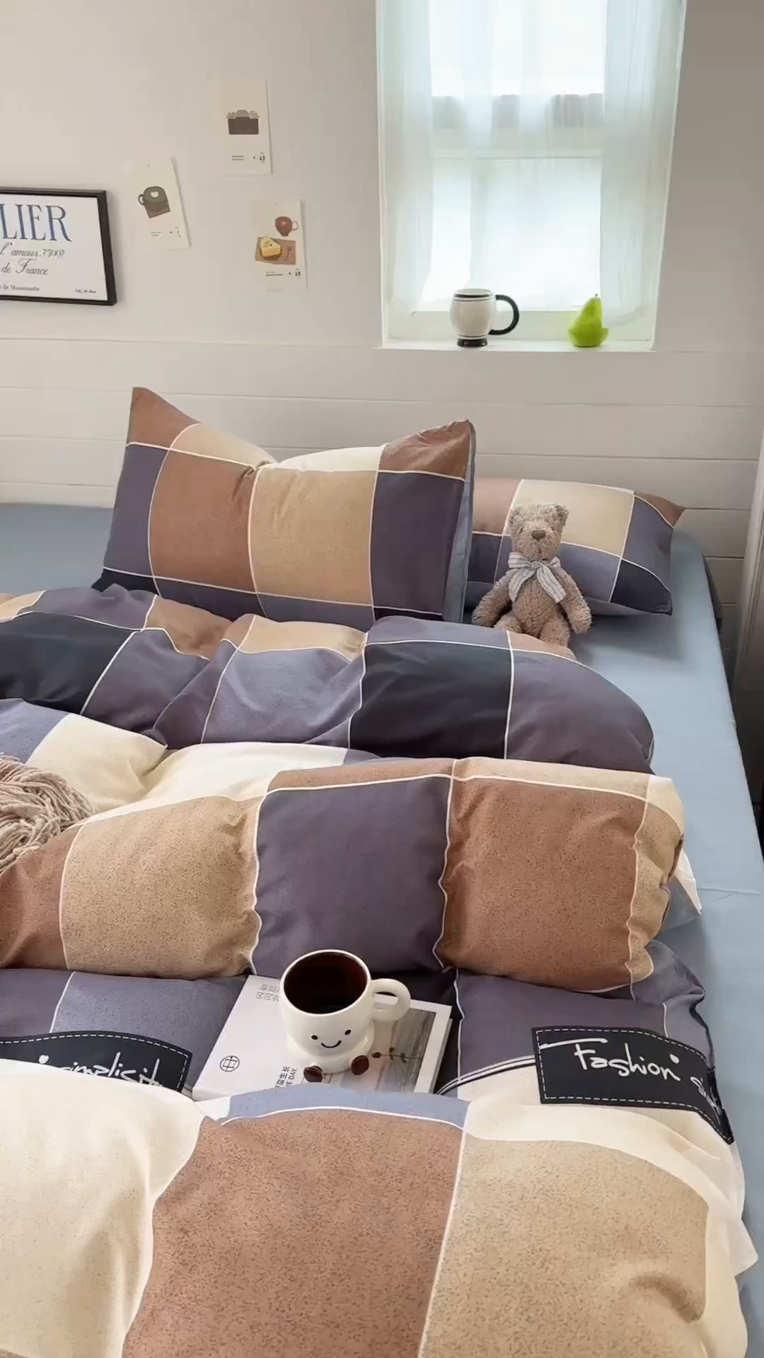 91家纺网 家纺一手货源 找家纺 可可家纺 2025新款印花卡通芦荟棉被套亲肤被罩单件小清新 绅士格调