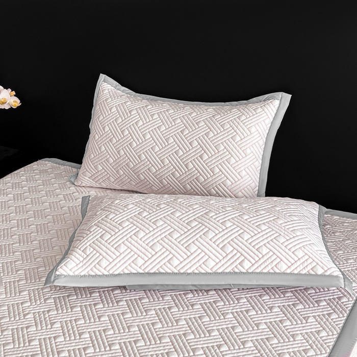 91家纺网 家纺一手货源 找家纺 欧邦 2025新款加厚PE中分子凉感豆豆软席-极简系列 床席款-极简-粉