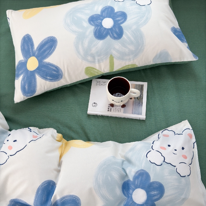 91家纺网 家纺一手货源 找家纺 可可家纺 2025新款印花卡通芦荟棉枕套亲肤信封式枕头套小清新 宠物园地