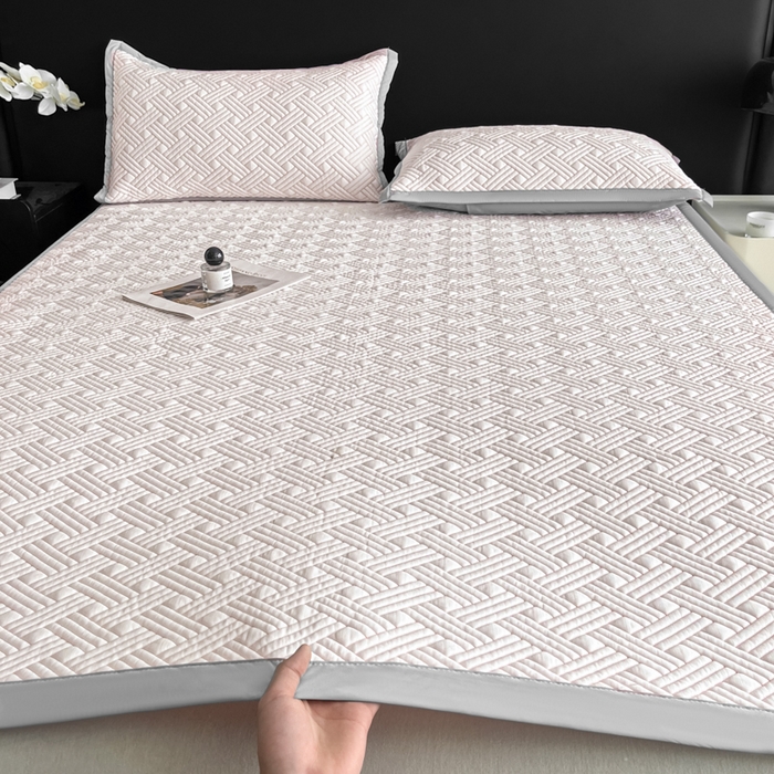 91家纺网 家纺一手货源 找家纺 欧邦 2025新款加厚PE中分子凉感豆豆软席-极简系列 床席款-极简-粉