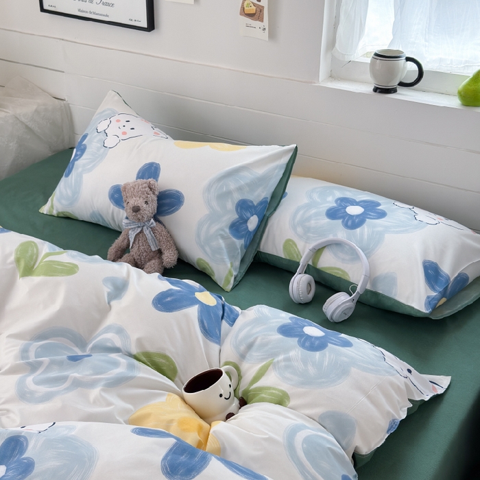 91家纺网 家纺一手货源 找家纺 可可家纺 2025新款印花卡通芦荟棉枕套亲肤信封式枕头套小清新 宠物园地