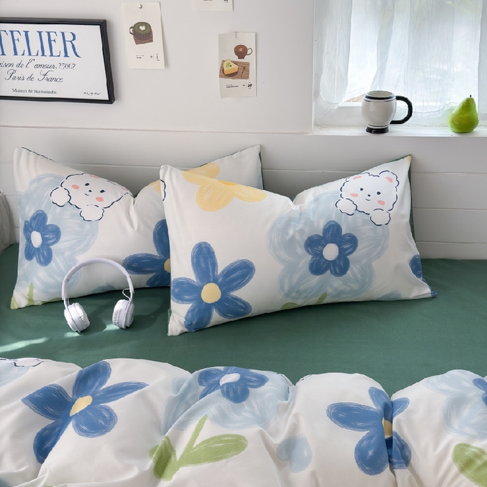 91家纺网 家纺一手货源 找家纺 可可家纺 2025新款印花卡通芦荟棉枕套亲肤信封式枕头套小清新 宠物园地