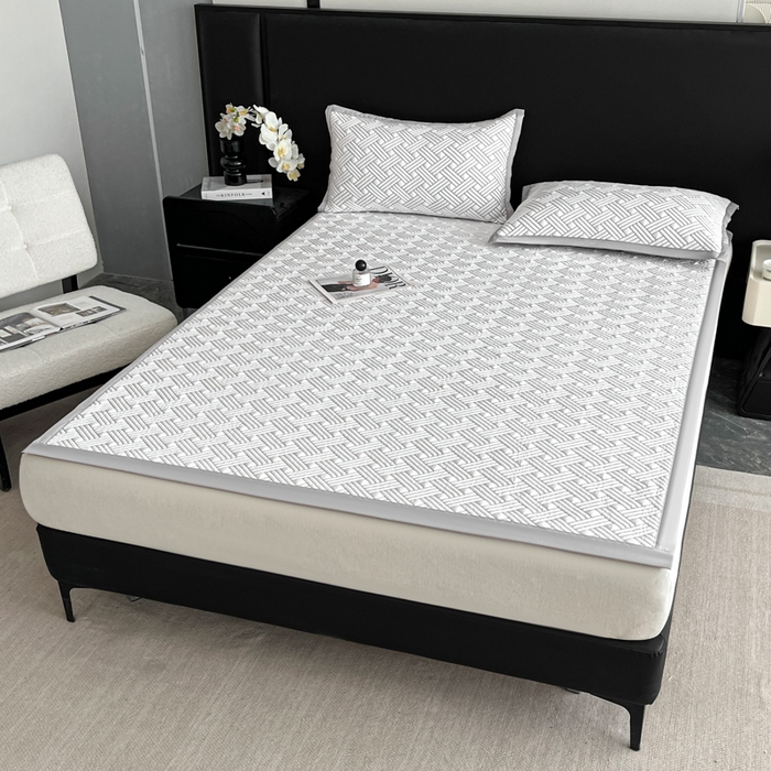 91家纺网 家纺一手货源 找家纺 欧邦 2025新款加厚PE中分子凉感豆豆软席-极简系列 床席款-极简-灰