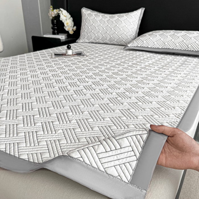 91家纺网 家纺一手货源 找家纺 欧邦 2025新款加厚PE中分子凉感豆豆软席-极简系列 床席款-极简-灰