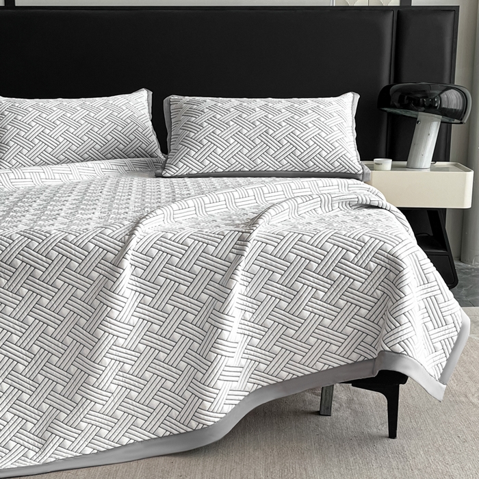 91家纺网 家纺一手货源 找家纺 欧邦 2025新款加厚PE中分子凉感豆豆软席-极简系列 床席款-极简-灰