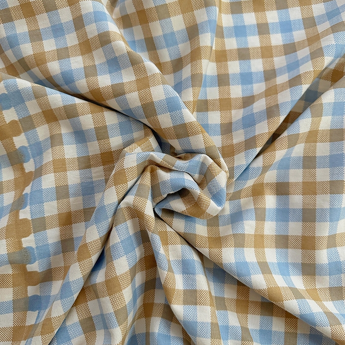 91家纺网 家纺一手货源 找家纺 十一家居 2025新款亲肤裸睡云朵棉水洗棉床笠-洛可系列 蓝咖小格