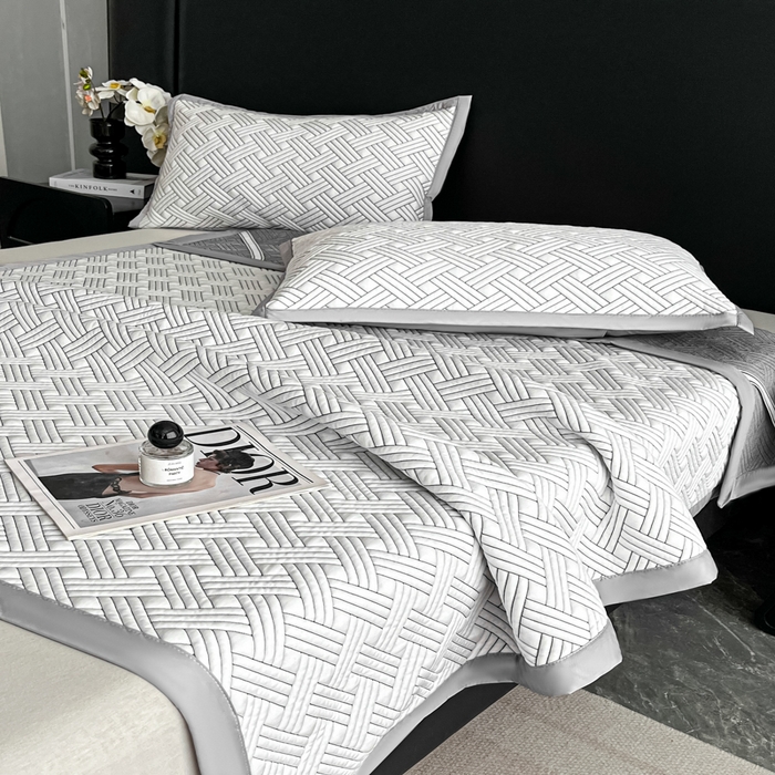 91家纺网 家纺一手货源 找家纺 欧邦 2025新款加厚PE中分子凉感豆豆软席-极简系列 床席款-极简-灰