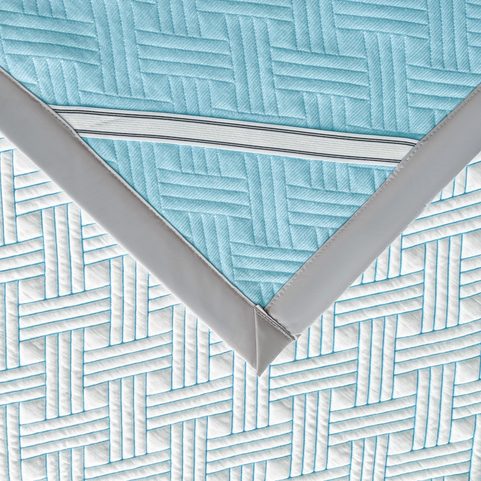 91家纺网 家纺一手货源 找家纺 欧邦 2025新款加厚PE中分子凉感豆豆软席-极简系列 床席款-极简-蓝