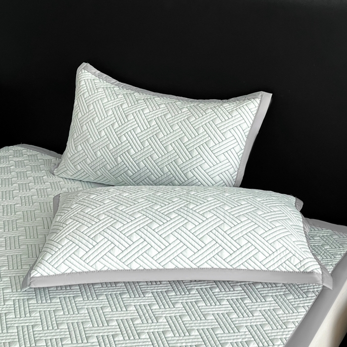 91家纺网 家纺一手货源 找家纺 欧邦 2025新款加厚PE中分子凉感豆豆软席-极简系列 床席款-极简-绿