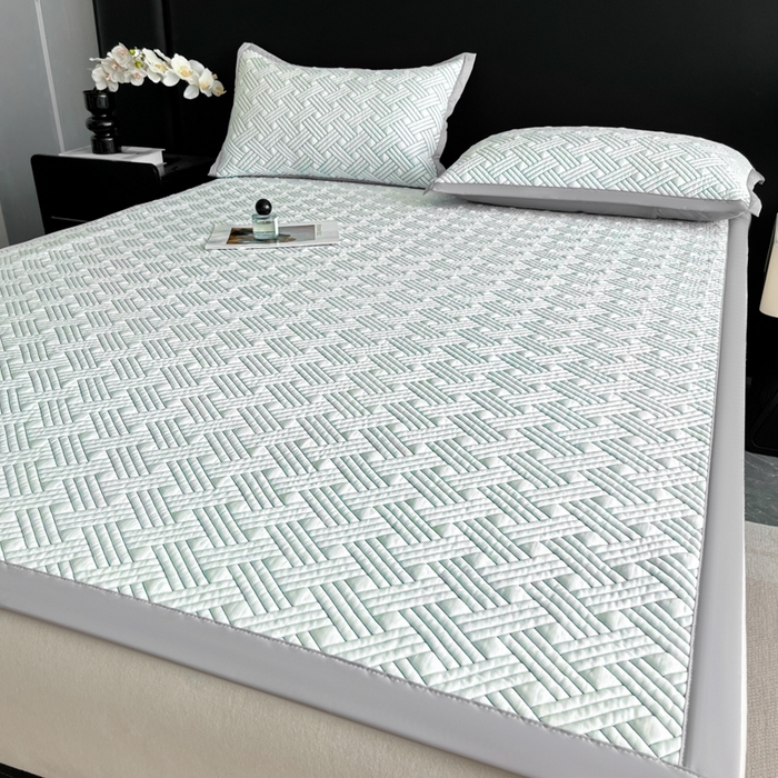 91家纺网 家纺一手货源 找家纺 欧邦 2025新款加厚PE中分子凉感豆豆软席-极简系列 床席款-极简-绿